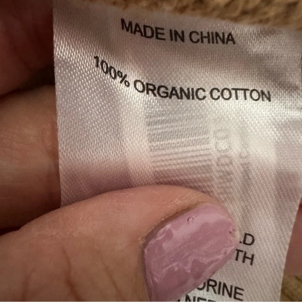 Quince 100% organic cotton cottagecore knit Tan Button-Up Cardigan small - Picture 7 of 7